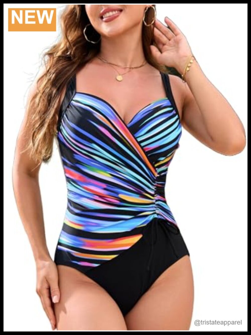 Women One Piece Swimsuit Push Up Underwire Ruched High Waisted Tummy Control